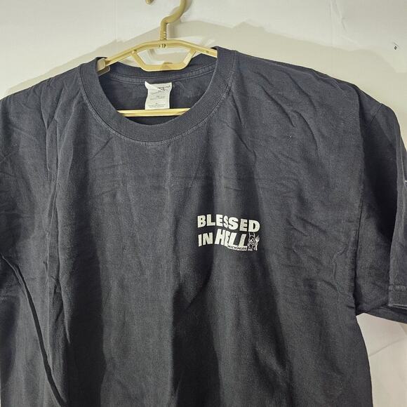 Vtg Y2K 2002 Streetwear Mens XL Bike Blessed In Hell Michigan Spell Out T-Shirt - Picture 3 of 12